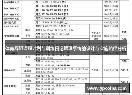 体育舞蹈课程计划与训练日记管理系统的设计与实施路径分析